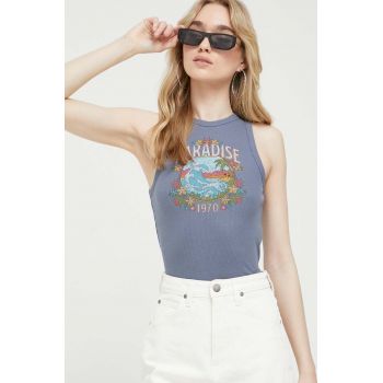 Hollister Co. top femei, culoarea gri