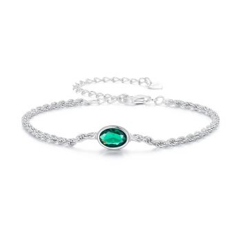 Bratara din argint Green Crystal