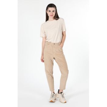 Pantaloni chino crop din reiat