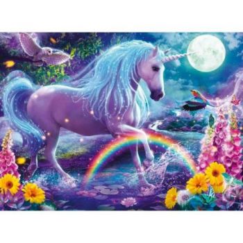 Puzzle Cu Sclipici Unicorn, 100 Piese