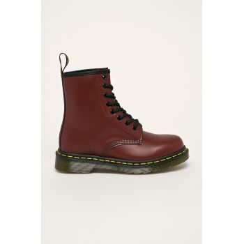 Dr. Martens bocanci de piele 1460 culoarea bordo, cu platformă 11822600