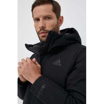 adidas geacă de puf bărbați, culoarea negru, de iarnă HG6017