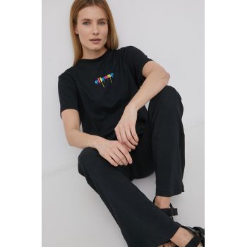 Ellesse tricou din bumbac culoarea negru SGL13371-908