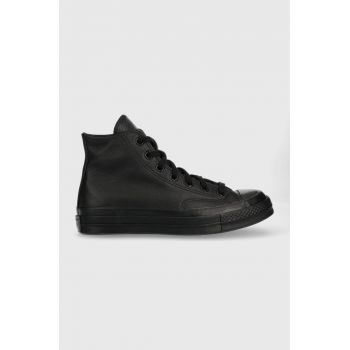 Converse teniși de piele Chuck 70 Tonal Leather culoarea negru A00732C-BLACK