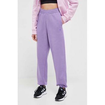 adidas Originals pantaloni de trening culoarea violet, neted