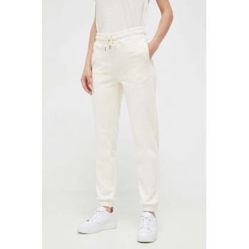 Gant pantaloni de trening culoarea bej, neted