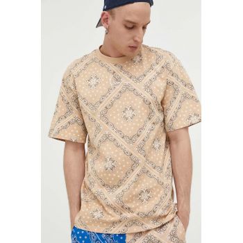 Karl Kani tricou din bumbac culoarea bej, modelator