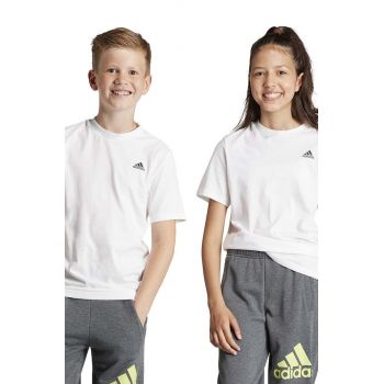 adidas tricou de bumbac pentru copii culoarea alb, cu imprimeu