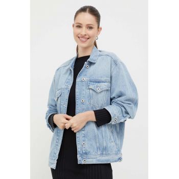 Pepe Jeans geaca jeans Alice femei, de tranzitie, oversize