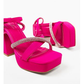 Sandale cu toc Jakki Fuchsia