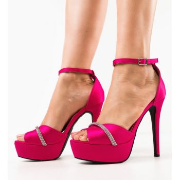 Sandale cu toc Miriam Fuchsia