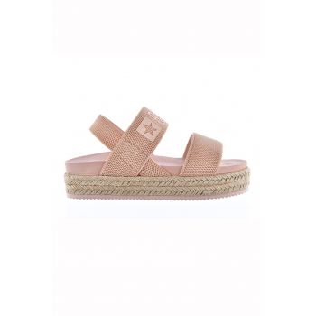 Sandale flatform cu barete din material textil