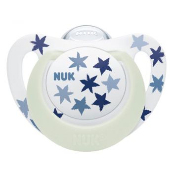 Suzeta Nuk Star Night Silicon 6-18 luni M2 albastru