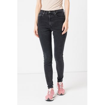 Blugi super skinny cu talie inalta