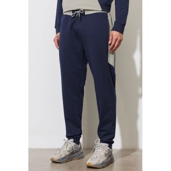 Pantaloni sport din amestec de bumbac cu snur de ajustare in talie