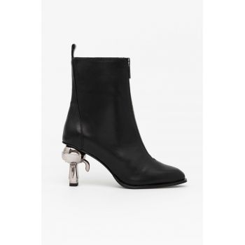 Karl Lagerfeld cizme de piele Ikon Heel femei, culoarea negru, cu toc drept