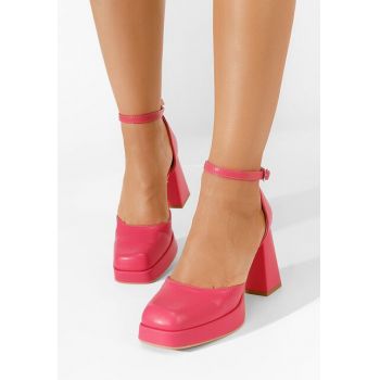 Pantofi cu toc gros Osera fucsia