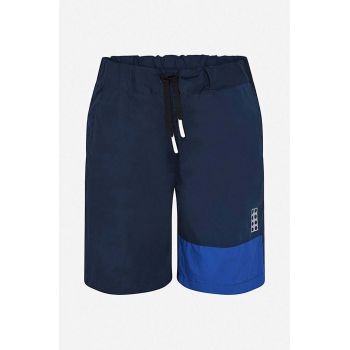 Lego pantaloni scurți din bumbac pentru copii culoarea albastru marin, talie reglabila, Szorty Lego Wear Lwpeiter 302 Shorts 11010451 590