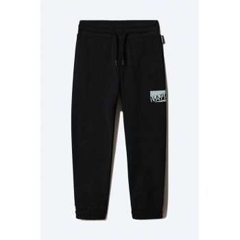 Napapijri pantaloni de trening pentru copii culoarea negru, neted