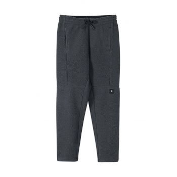 Reima pantaloni de trening pentru copii culoarea negru, neted