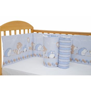 Set protectii patut Odette Blue din bumbac 70x140 cm