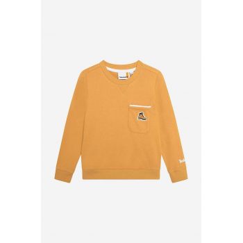 Timberland bluza copii Sweatshirt culoarea portocaliu, neted ieftina
