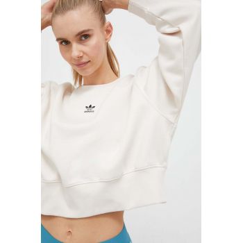 adidas Originals bluză femei, culoarea bej, uni IA6502