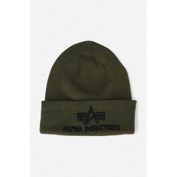 Alpha Industries căciulă 3D Beanie culoarea verde 168910.257-DarkGreen