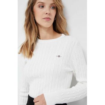 Gant pulover femei, culoarea alb, light