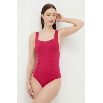 MAIO Paris costum de baie dintr-o bucată culoarea roz, cupa moale