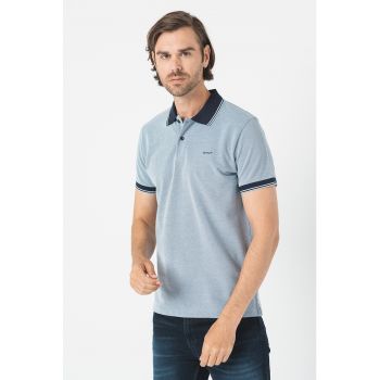 Tricou polo din material pique cu detaliu logo