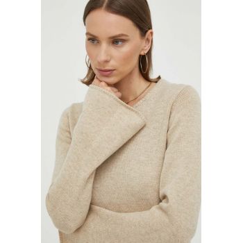 By Malene Birger pulover de lana femei, culoarea bej