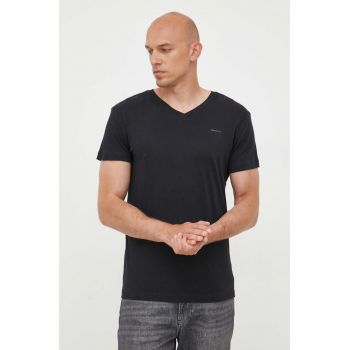 Gant tricou 2-pack barbati, culoarea negru, neted
