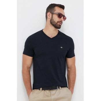 Gant tricou din bumbac culoarea negru, neted