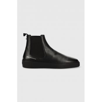 Karl Lagerfeld ghete chelsea de piele Flint barbati, culoarea negru