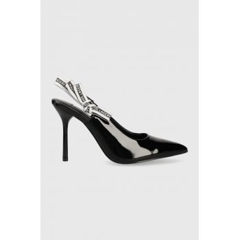 Karl Lagerfeld stilettos de piele SARABANDE culoarea negru, KL30908