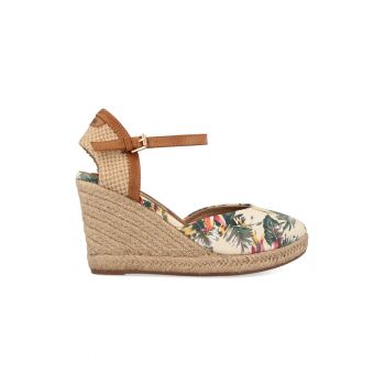 Espadrile wedge cu bareta pe glezna