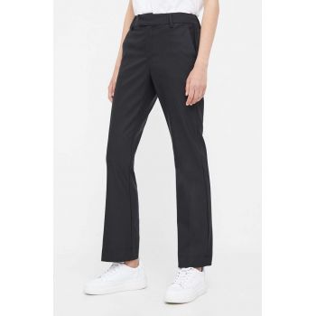 Mos Mosh pantaloni femei, culoarea negru, drept, medium waist