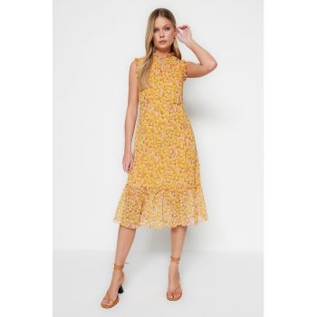 Rochie midi cu model floral