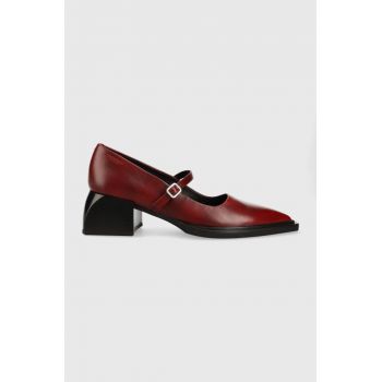 Vagabond Shoemakers pantofi de piele Vivian culoarea bordo, cu toc drept, 5553.018.47