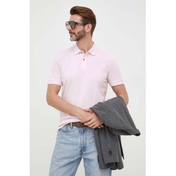 BOSS polo de bumbac culoarea roz, uni 50468301 ieftin