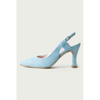 Pantofi slingback de piele intoarsa Davina