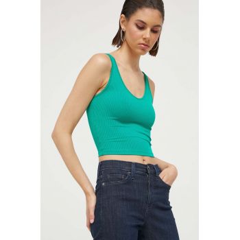 Hollister Co. top femei, culoarea verde ieftin