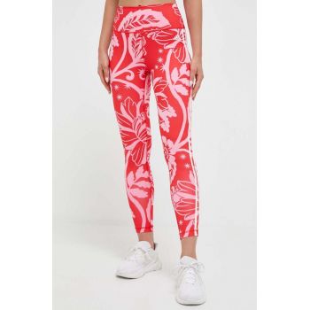 adidas Performance leggins de antrenament Farm culoarea rosu, modelator de firma originali