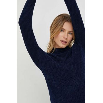 Emporio Armani pulover femei, culoarea albastru marin, light