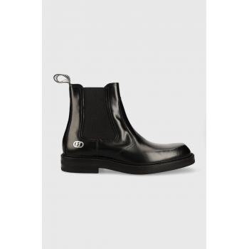 Karl Lagerfeld ghete chelsea de piele KRAFTMAN barbati, culoarea negru, KL11443