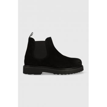 Tommy Jeans botine din piele intoarsa TJM CHELSEA HIGH BOOT barbati, culoarea negru, EM0EM01205