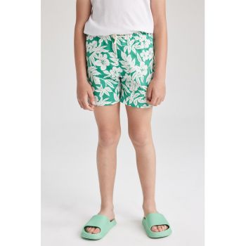 Pantaloni scurti de baie cu imprimeu tropical