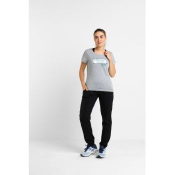 Pantaloni sport cu talie medie si snur Basic