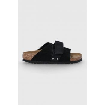 Birkenstock papuci din piele Kyoto femei, culoarea negru, 1022566